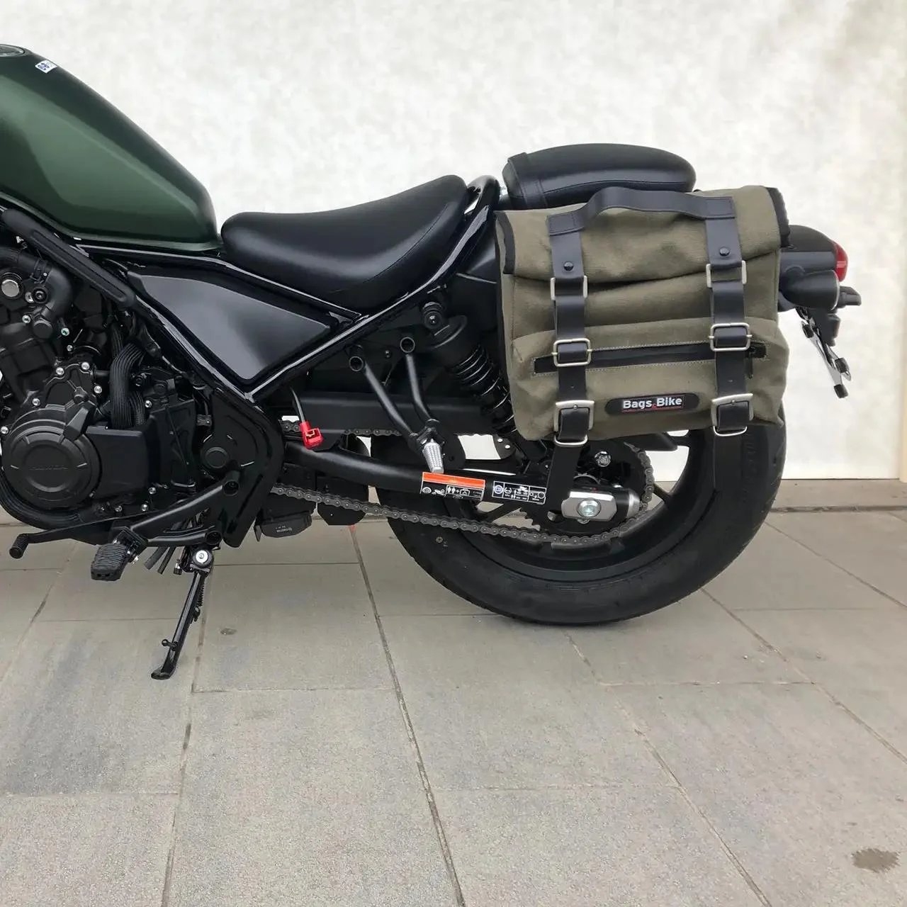 Panniers for Honda Rebel 500, pair of SAHARA in Green side bags