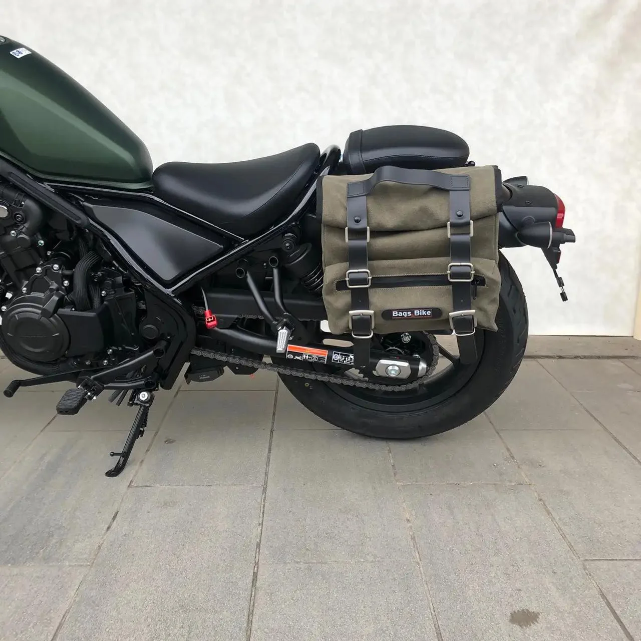 Panniers for Honda Rebel 500, pair of SAHARA in Green side bags - Image 2
