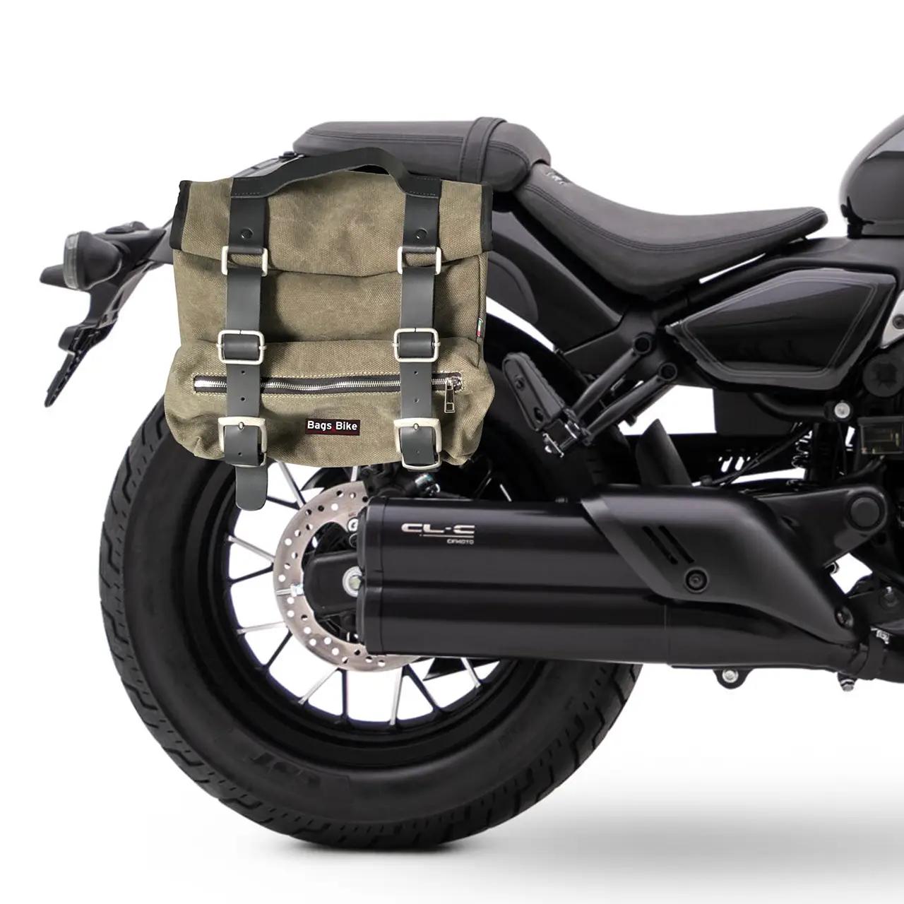 Panniers for Cfmoto CL450 C, pair of SAHARA in Green side bags - Image 2