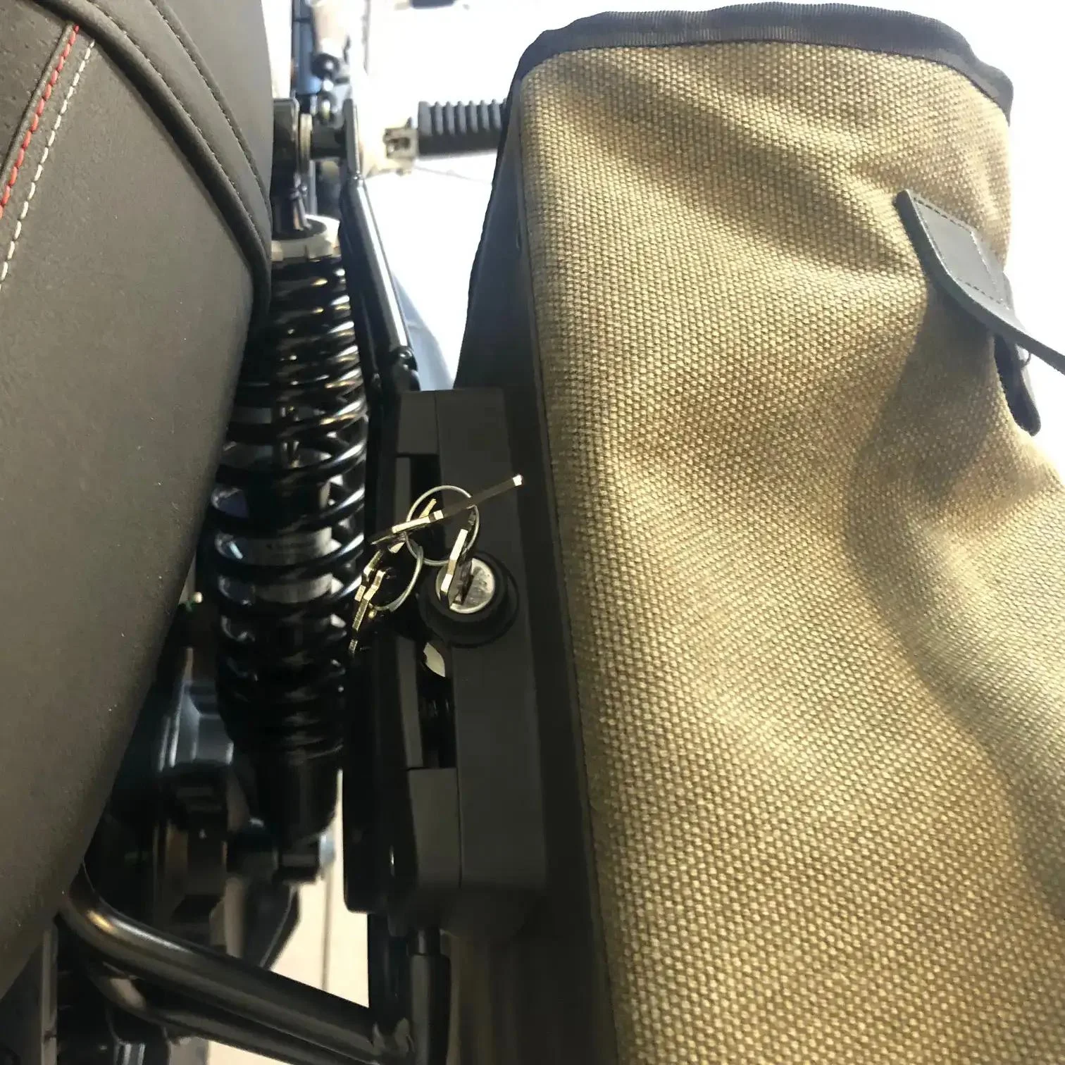 Borse laterali per Moto Guzzi V7 Sport, coppia di borse SAHARA in Verde - immagine 4