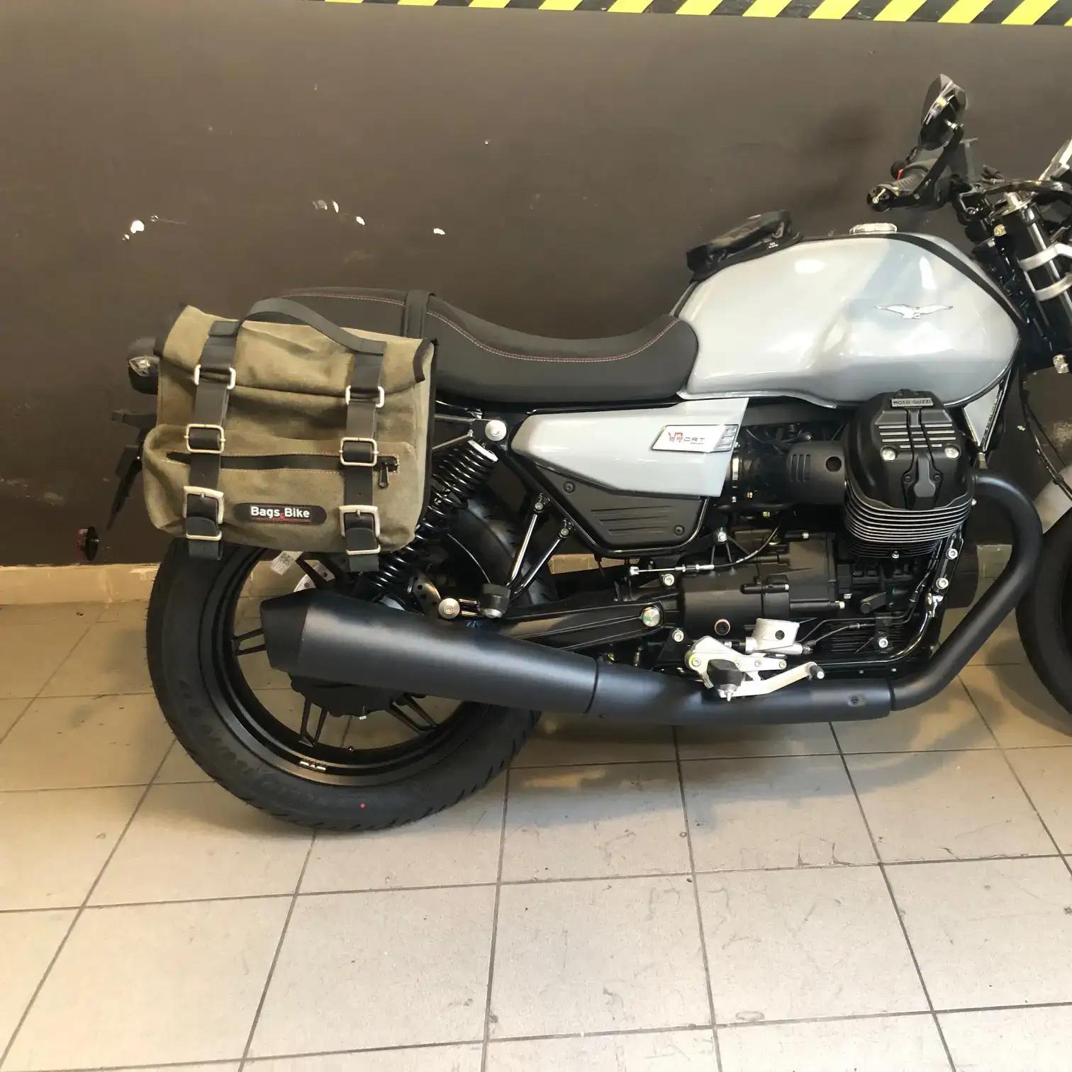 Panniers for Moto Guzzi V7 Sport, pair of SAHARA in Green side bags - Image 5