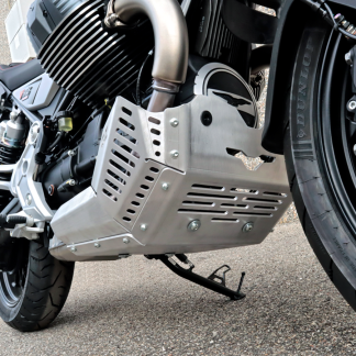 Skid Plate for Moto Guzzi V85TT 2024 Brushed Aluminum