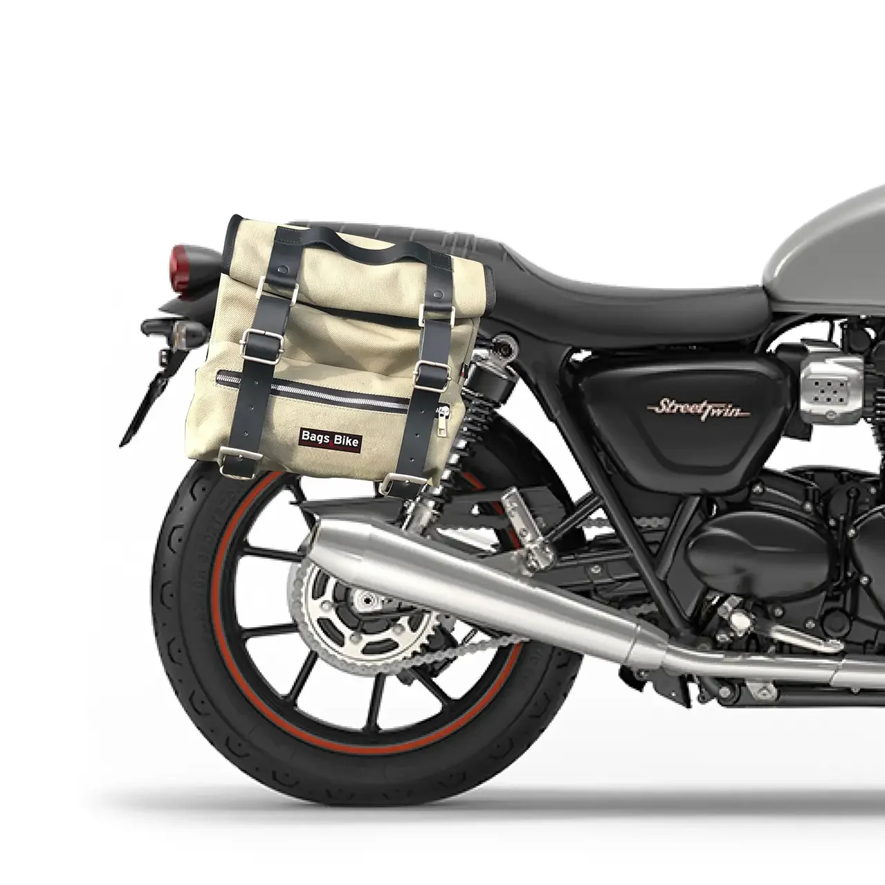 Panniers for Triumph Street Twin 900, pair of SAHARA in Gray side bags