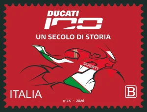 Francobollo commemorativo Ducati 100 anni - Poste Italiane 2026